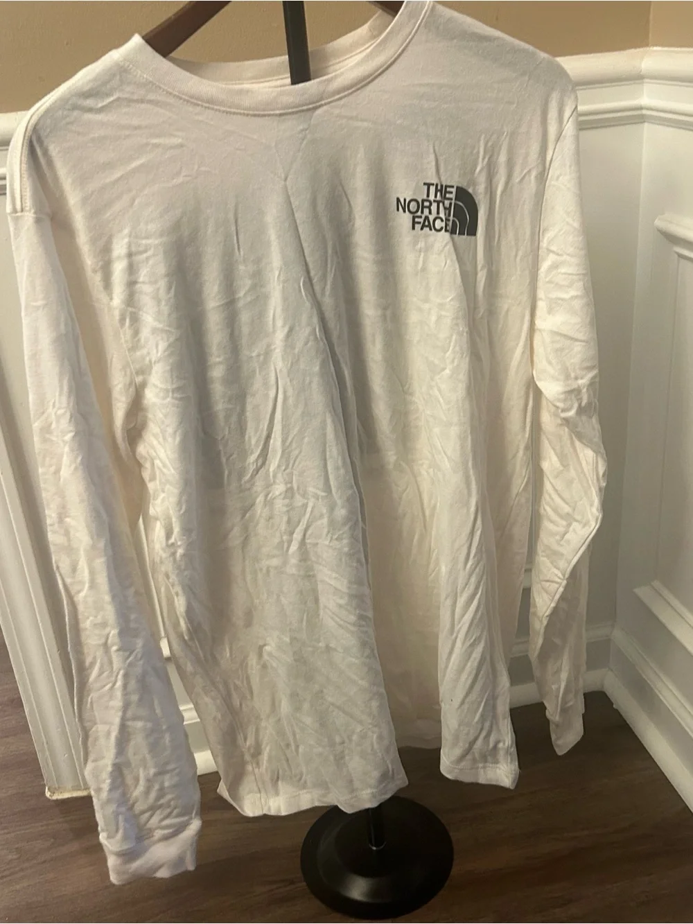 THE NORTH FACE Men's Sleeve Long Sleeve Tee, Gardenia White Black, Medium New
